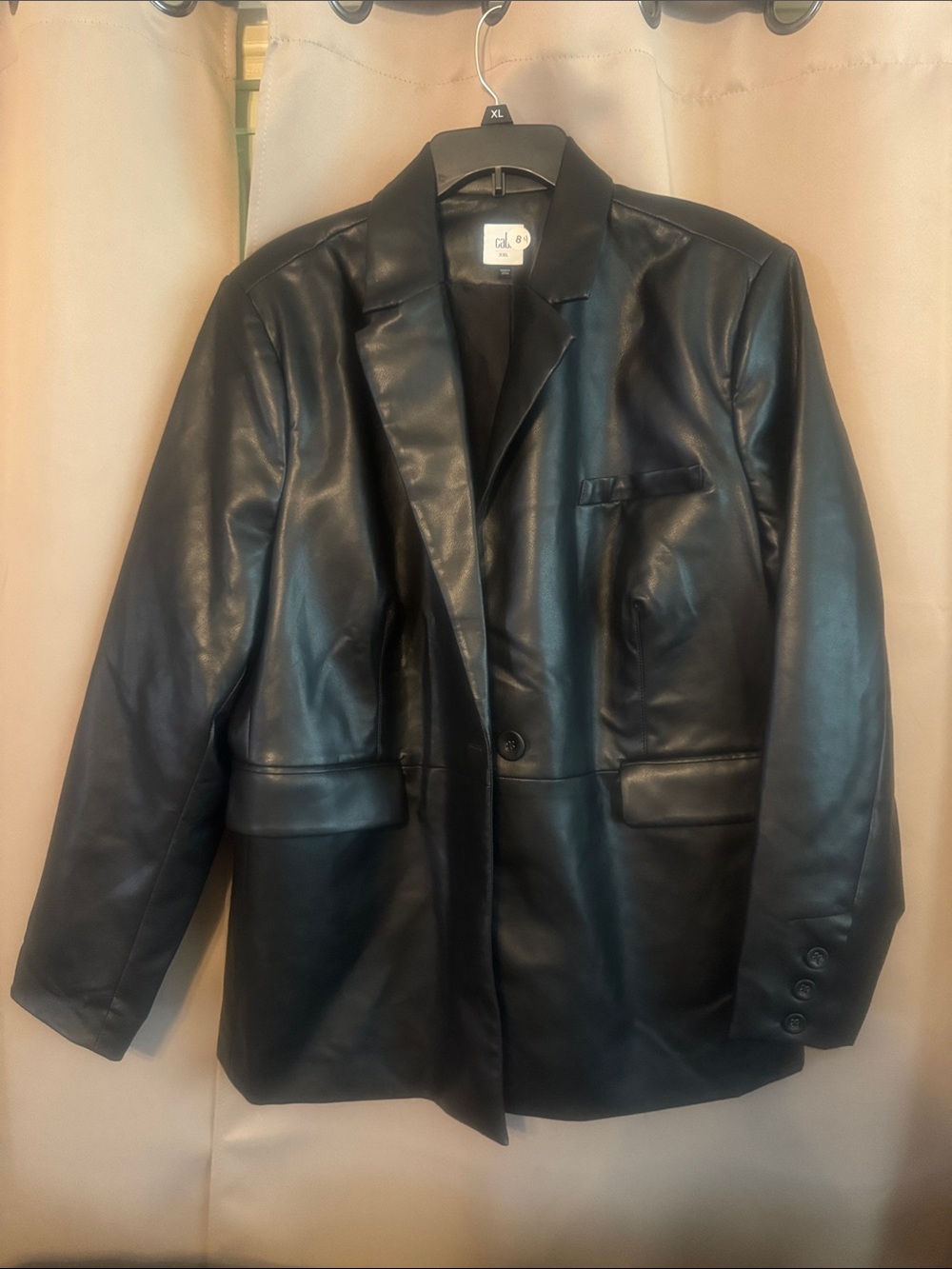 Cabi XXL Black Faux Leather Jacket - Classic Look